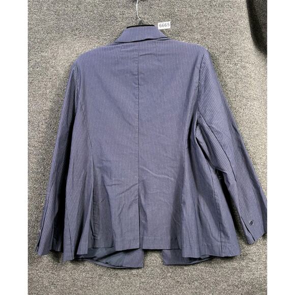 Lane Bryant Blazer Jacket Womens Size 16 Navy Striped One Button Closure Career - Picture 2 of 7